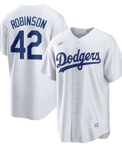 Jackie Robinson Brooklyn Dodgers Home Cooperstown Collection Player Jersey - White Mlb