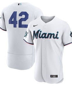 Jackie Robinson Miami Marlins Authentic Player Jersey - White Mlb