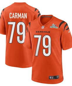 Jackson Carman 79 Cincinnati Bengals Super Bowl LVII Champions Men Alternate Game Jersey - Orange