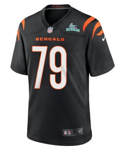 Jackson Carman 79 Cincinnati Bengals Super Bowl LVII Champions Men Game Jersey - Black