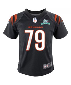 Jackson Carman 79 Cincinnati Bengals Super Bowl LVII Champions Youth Game Jersey - Black