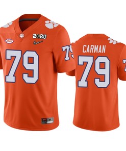 Jackson Carman Clemson Tigers 2020 National Championship Orange Jersey