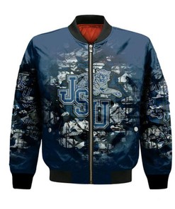 Jackson State Tigers Bomber Jacket Camouflage Vintage  - NCAA