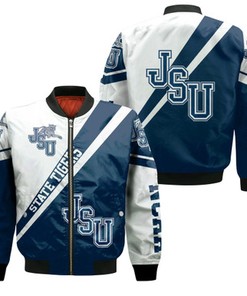 Jackson State Tigers Logo Bomber Jacket Cross Style - NCAA