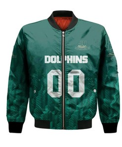 Jacksonville Dolphins Bomber Jacket Logo Sport Ombre  - NCAA