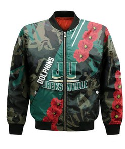 Jacksonville Dolphins Bomber Sport Style Keep Go on- NCAA