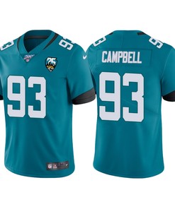 Jacksonville Jaguars 25th Anniversary Calais Campbell Teal Vapor Limited Jersey