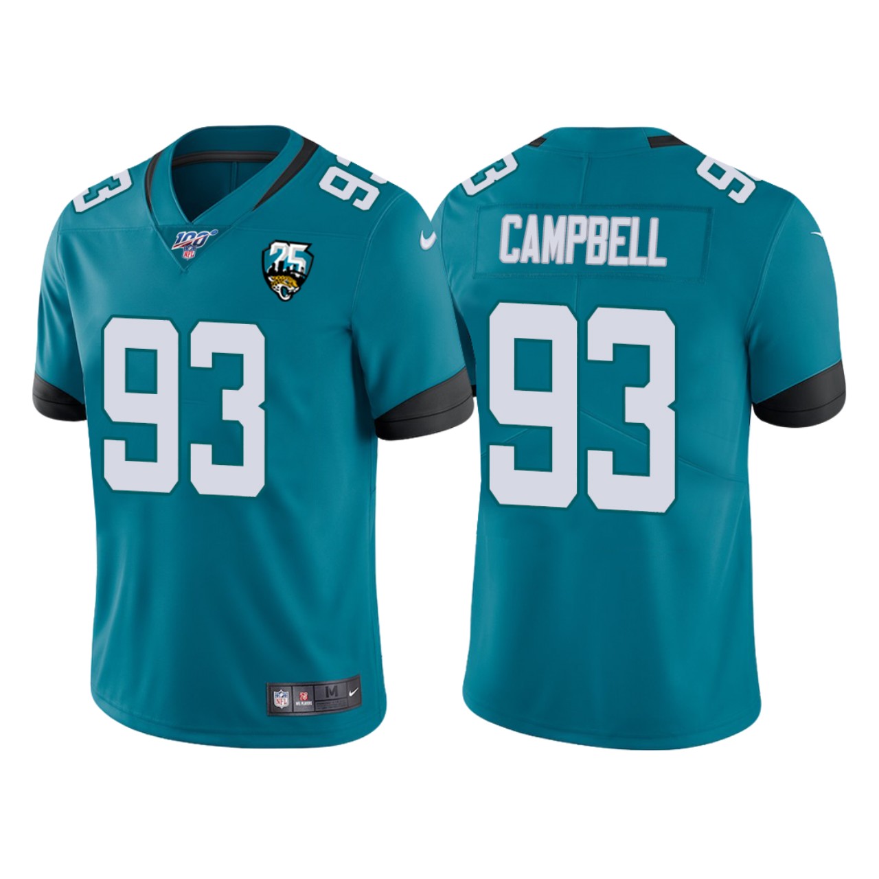 Jacksonville Jaguars 25th Anniversary Calais Campbell Teal Vapor Limited Jersey