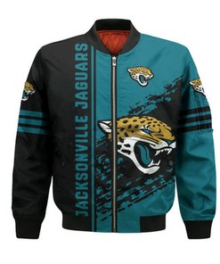 Jacksonville Jaguars Bomber Jacket Quarter Style - NFL