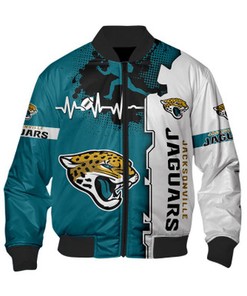 Jacksonville Jaguars Bomber Jacket graphic heart ECG line