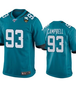 Jacksonville Jaguars Calais Campbell Teal 25th Anniversary Game Jersey