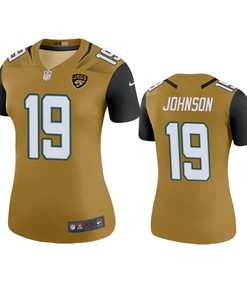 Jacksonville Jaguars Collin Johnson Gold Color Rush Legend Jersey - Womens