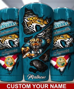 Jacksonville Jaguars Custom Name Tumbler - Personalized Gift for Fans