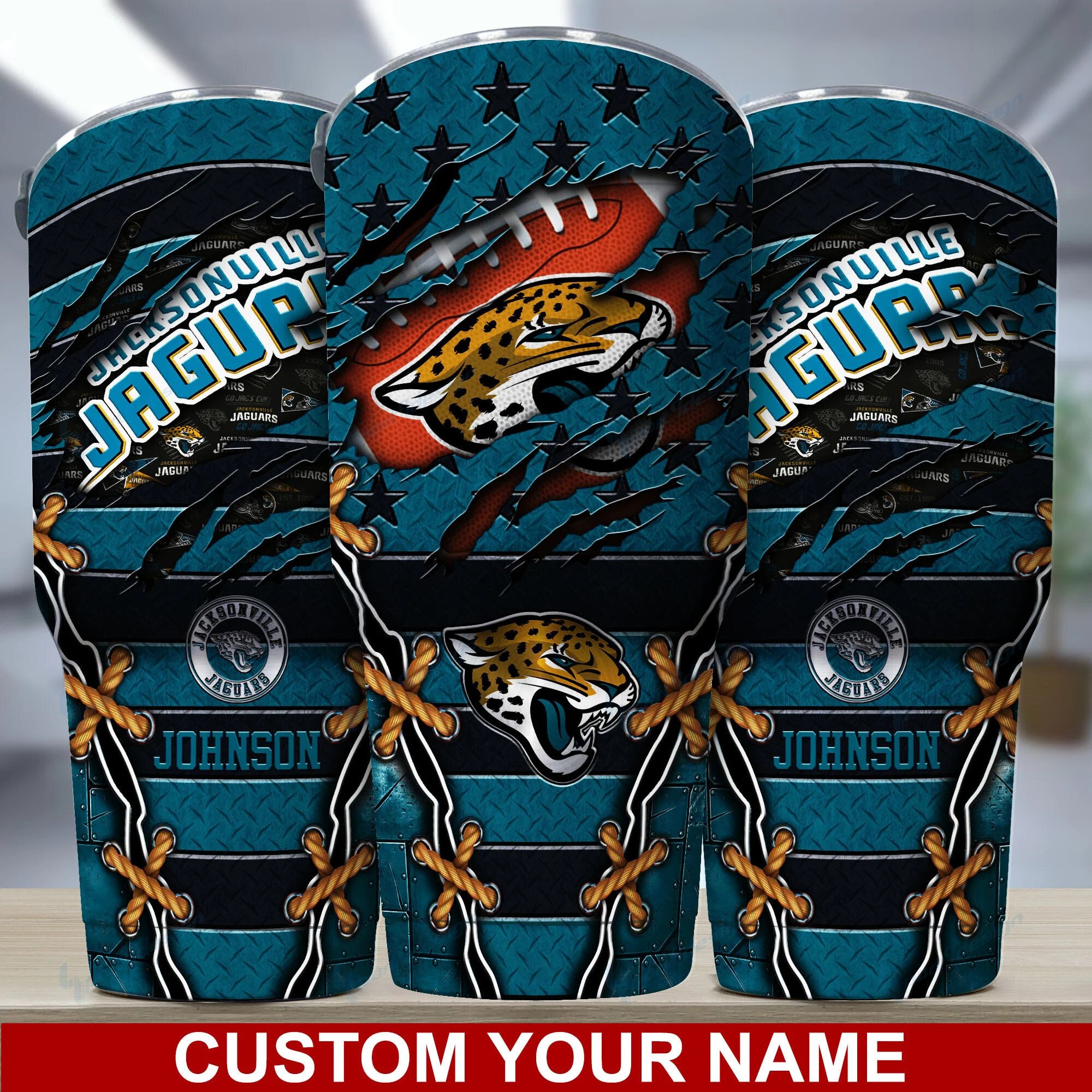 Jacksonville Jaguars Engraved Tumbler - Custom Name, Durable and Stylish