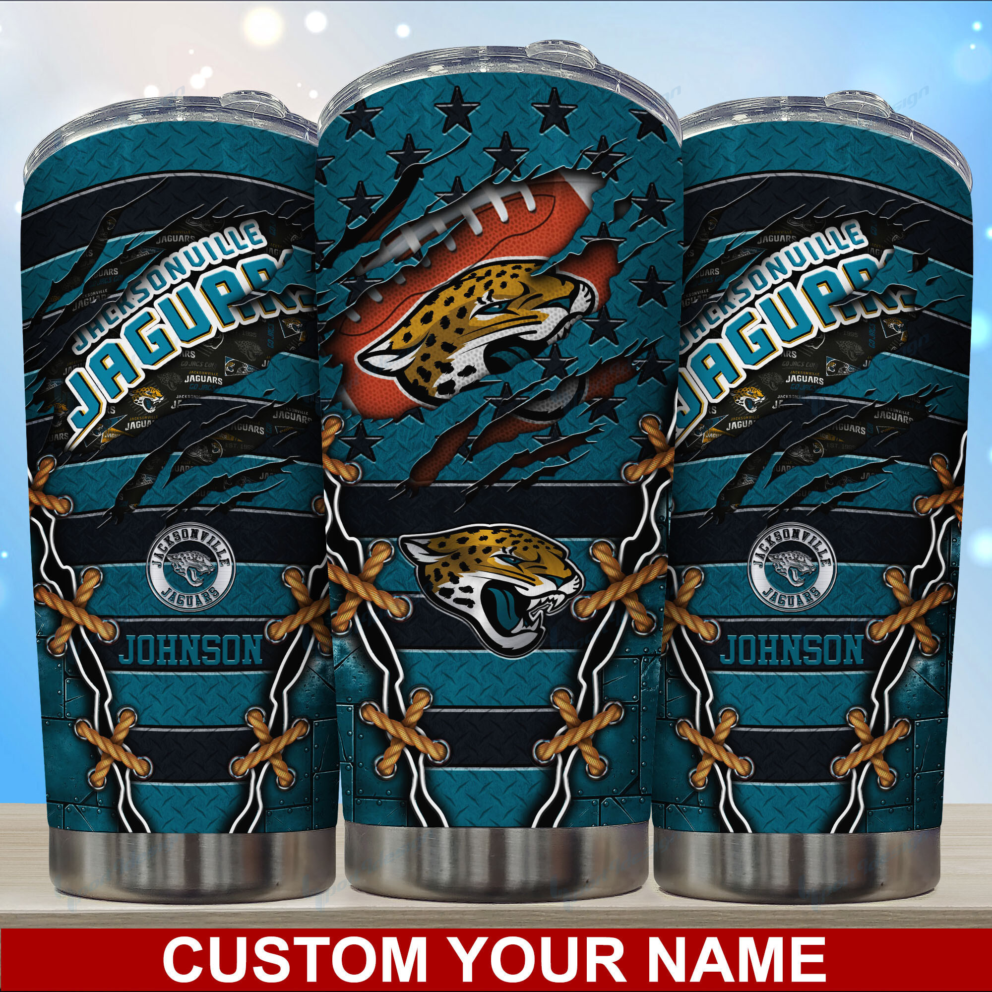 Jacksonville Jaguars Engraved Tumbler - Custom Name, Durable and Stylish