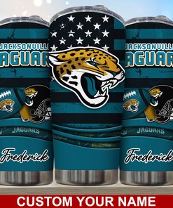 Jacksonville Jaguars Insulated Tumbler - Custom Name, Keeps Drinks Hot or Cold