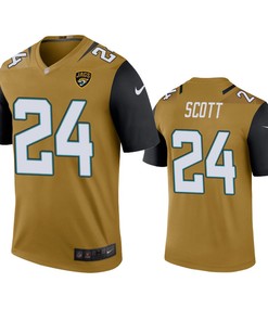 Jacksonville Jaguars Josiah Scott Bold Gold Color Rush Legend Jersey