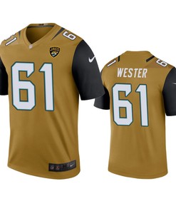 Jacksonville Jaguars Leonard Wester Gold Color Rush Legend Jersey