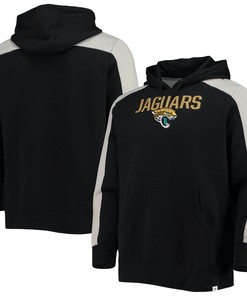 Jacksonville Jaguars Nfl Pro Line By Branded Womens Iconic Color Block Pullover Hoodie - Black/heathered Gray
