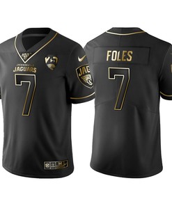 Jacksonville Jaguars Nick Foles 25th Anniversary Black Gold Logo Jersey