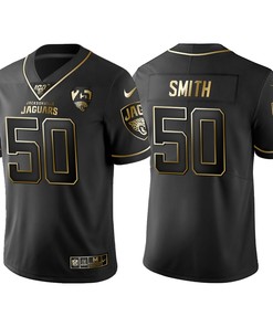 Jacksonville Jaguars Telvin Smith 25th Anniversary Black Gold Logo Jersey