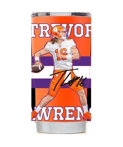 Jacksonville Jaguars Trevor Lawrence Orange Tumbler - Official Team Merchandise, Durable Construction