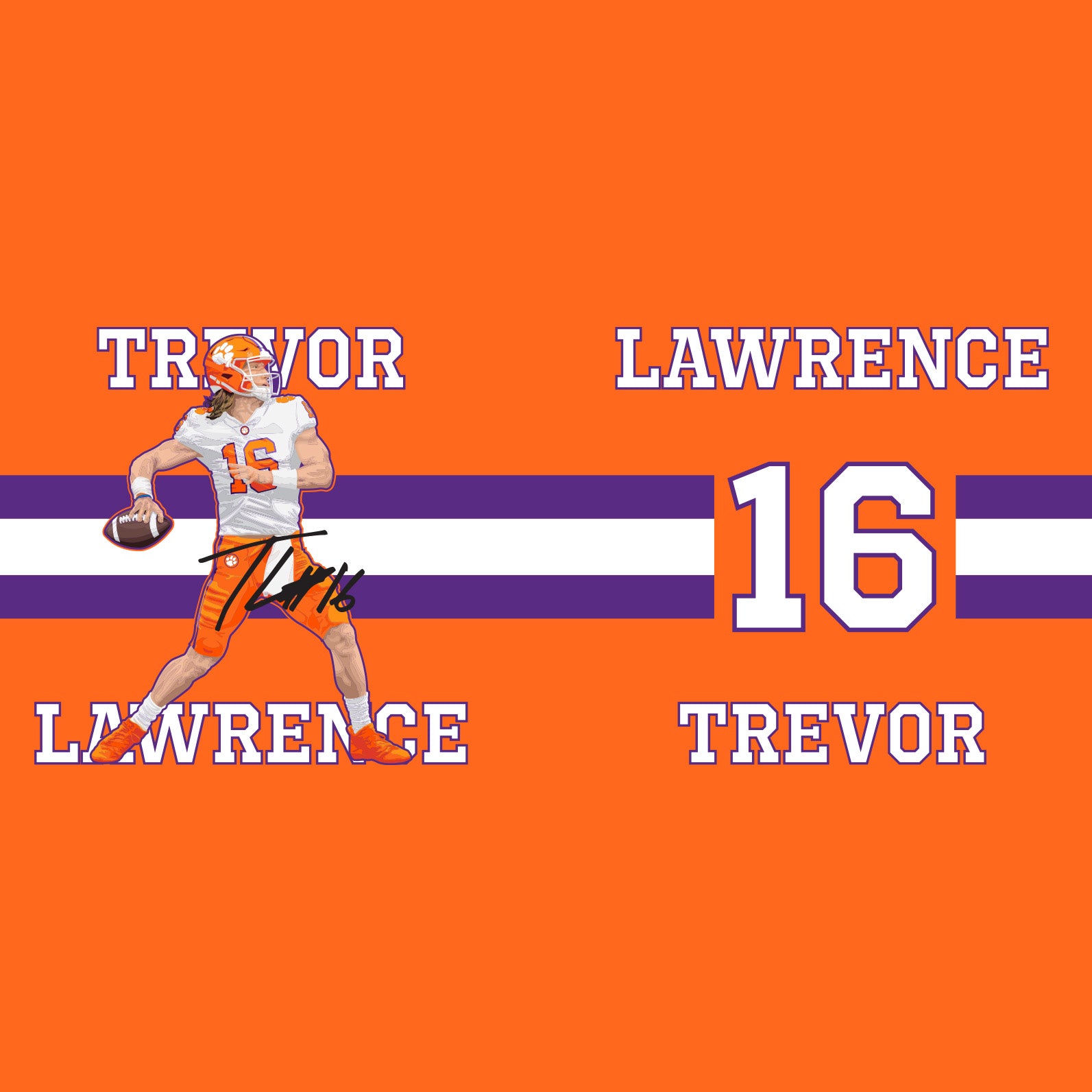 Jacksonville Jaguars Trevor Lawrence Orange Tumbler - Official Team Merchandise, Durable Construction