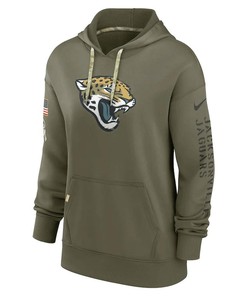 Jacksonville Jaguars Women's 2022 Salute To Service Performance Pullover Hoodie - Olive