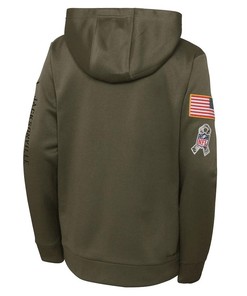 Jacksonville Jaguars Youth 2022 Salute To Service Performance Pullover Hoodie - Olive