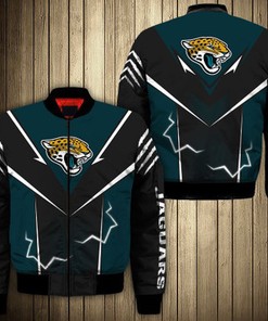 Jacksonville Jaguars bomber Jacket lightning graphic gift for men