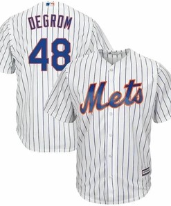 Jacob Degrom New York Mets Big And Tall Official Cool Base Player Jersey - White Royal