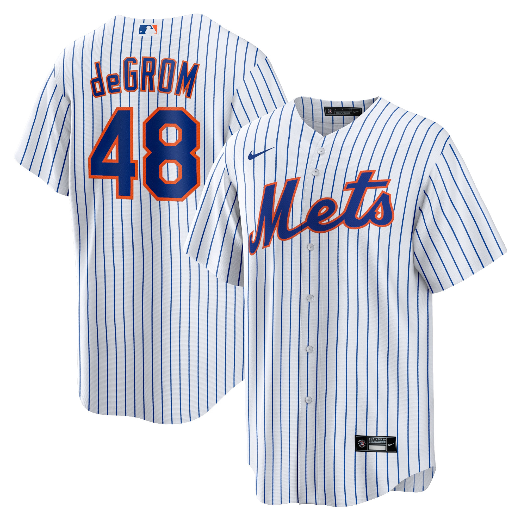 Jacob Degrom New York Mets Home Replica Player Name Jersey White Mlb
