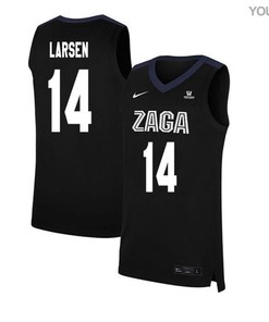 Jacob Larsen 14 Gonzaga Bulldogs Elite Basketball Youth Jersey - Black