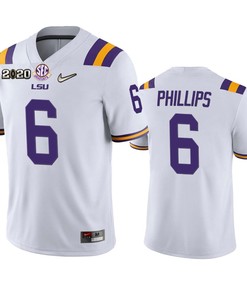 Jacob Phillips Lsu Tigers 2020 National Championship White Jersey