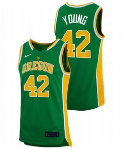 Jacob Young 4 Oregon Ducks 2023 Retro College Basketball Men Jersey Green