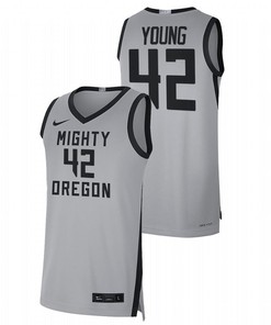 Jacob Young 42 Oregon Ducks 2022 Mighty Limited Men Jersey College Basketball Grey