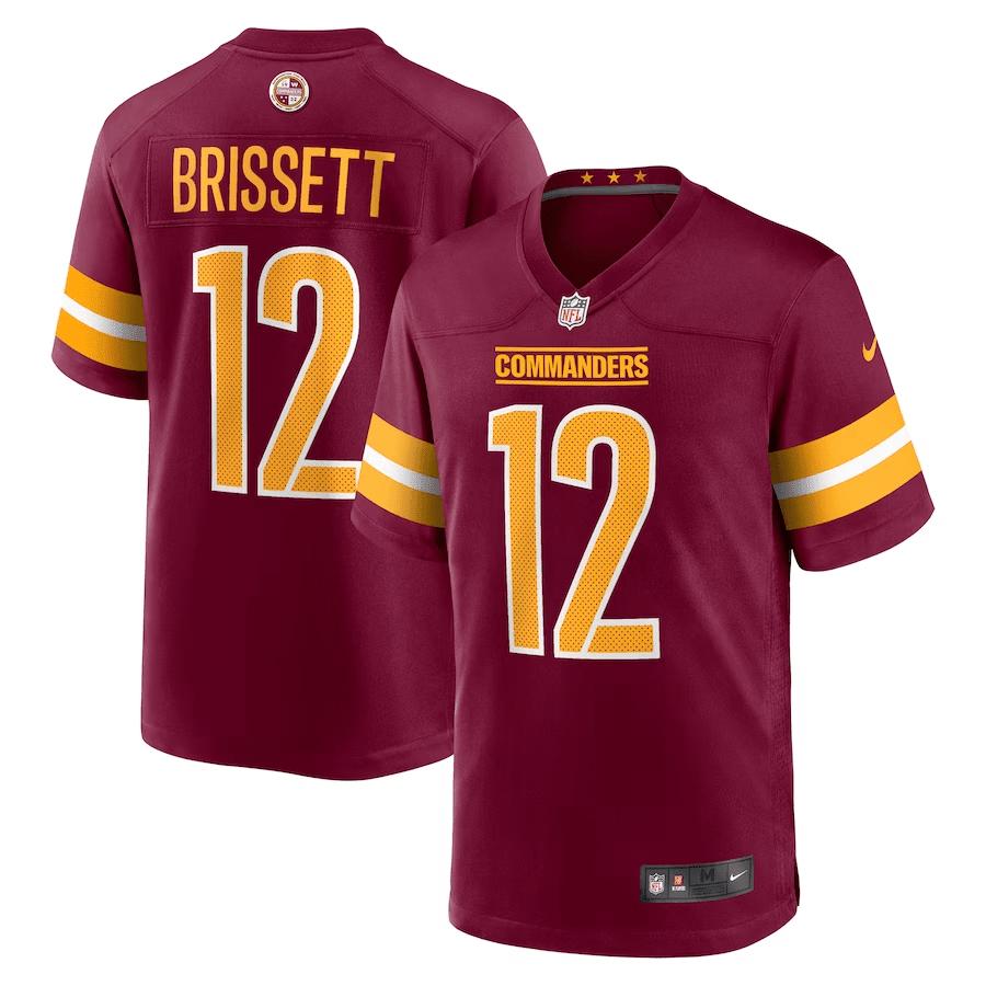 Jacoby Brissett 12 Washington Commanders Men Game Jersey - Burgundy - Bluefink