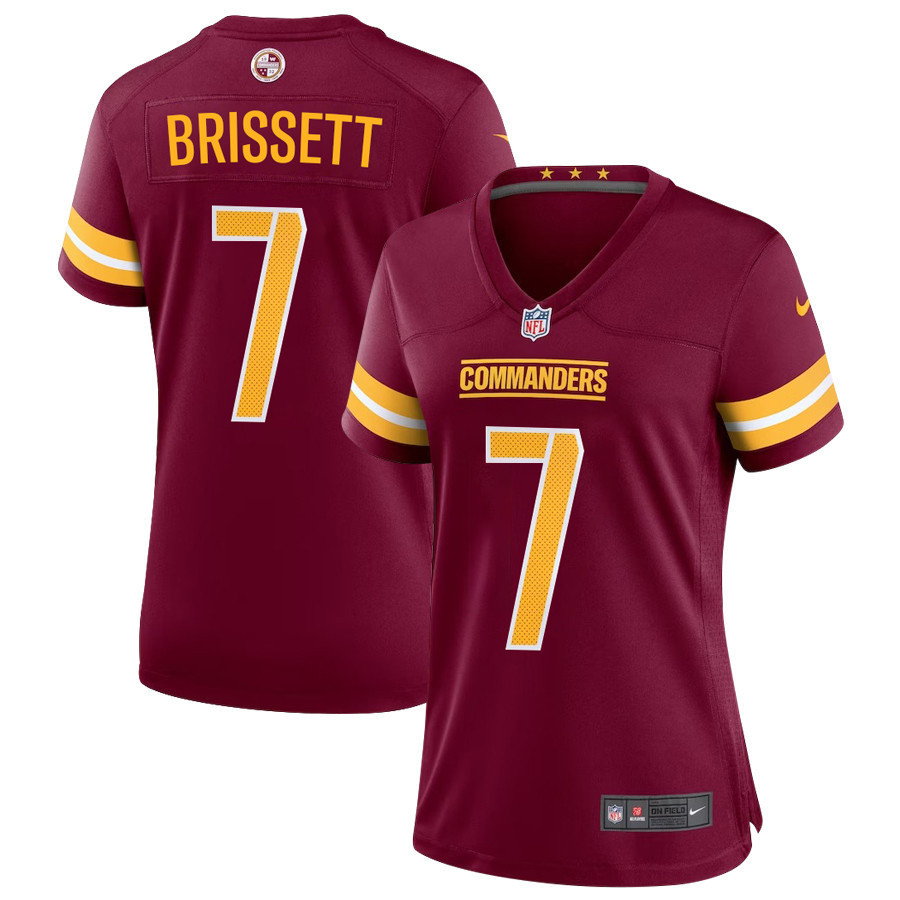 Jacoby Brissett 7 Washington Commanders Game Women Jersey - Burgundy ...