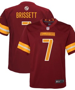 Jacoby Brissett 7 Washington Commanders Game Youth Jersey - Burgundy