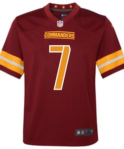 Jacoby Brissett 7 Washington Commanders Game Youth Jersey - Burgundy