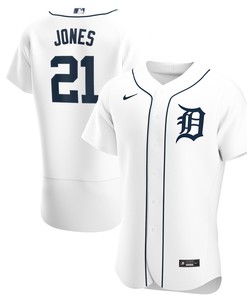 Jacoby Jones Detroit Tigers Home Authentic Player Jersey - White Mlb