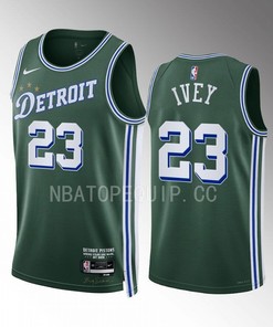 Jaden Ivey 23 2022-23 Detroit Pistons Green City Edition Jersey Swingman