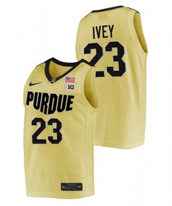 Jaden Ivey 23 Gold Purdue Boilermakers 2023 Top overall seed College Basketball Jersey