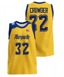 Jae Crowder 22 Marquette Golden Eagles College Basketball Alumni Men Jersey - Gold
