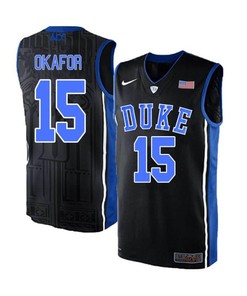 Jahlil Okafor 15 Duke Blue Devils Elite Basketball Men Jersey - Black Blue