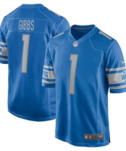 Jahmyr Gibbs 1 Detroit Lions Youth 2023 Draft First Round Pick Game Jersey - Blue