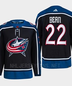 Jake Bean 22 Reverse Retro 2.0 2022 Columbus Blue Jackets Navy Jersey Primegreen
