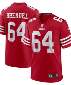Jake Brendel San Francisco 49ers Game Player Jersey - Scarlet