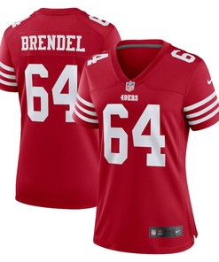 Jake Brendel San Francisco 49ers Women's Game Player Jersey - Scarlet