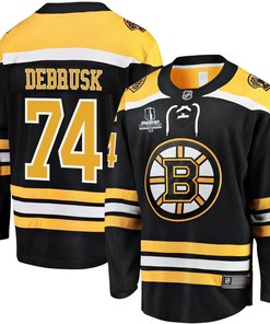 Jake DeBrusk 74 Boston Bruins Stanley Cup 2023 Playoffs Patch Home Breakaway Men Jersey - Black